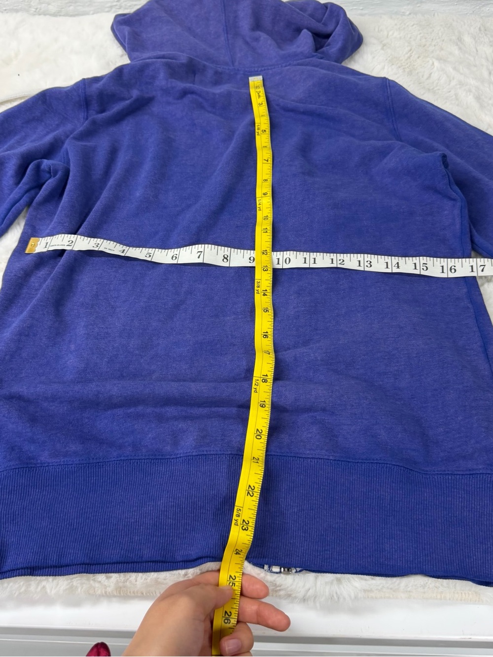 Fox Royal Blue Zip-Up Hoodie with White Drawstrings - Picture 8 of 8